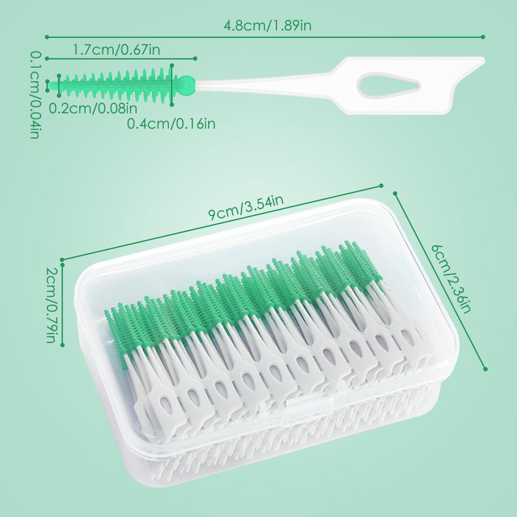 160 Stück Interdentalbürste Zahnstocher Silikon Zahnstocher Bequemes Dental-Zahnreinigungswerkzeug Zahnseide Interdentalbürste Stick für Zähne