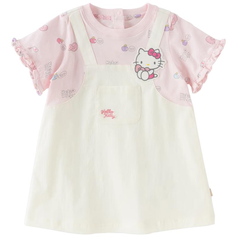 DAVE & BELLA Hello Kitty Collaboration Girls' Faux Two-Piece Dress