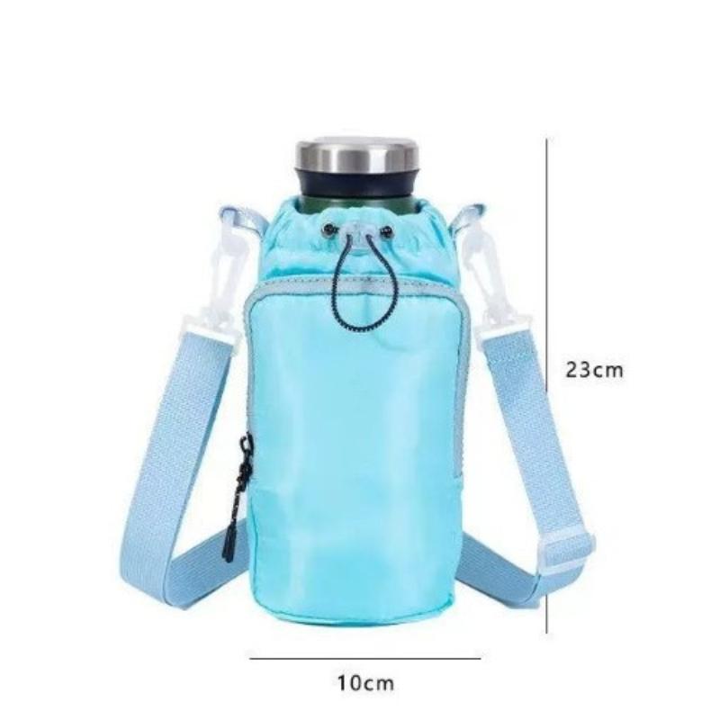 

Small Water Bottle Carrier Bag With Adjustable Shoulder Strap Convenient Outdoors Water Bottle Pouch With Phone Pocket синій