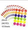 6mm 8mm 10mm 19mm 20mm 40mm Colored Dot Stickers Polka Circle Office Classroom Party Decoration Toys Diary Decoration Sticker