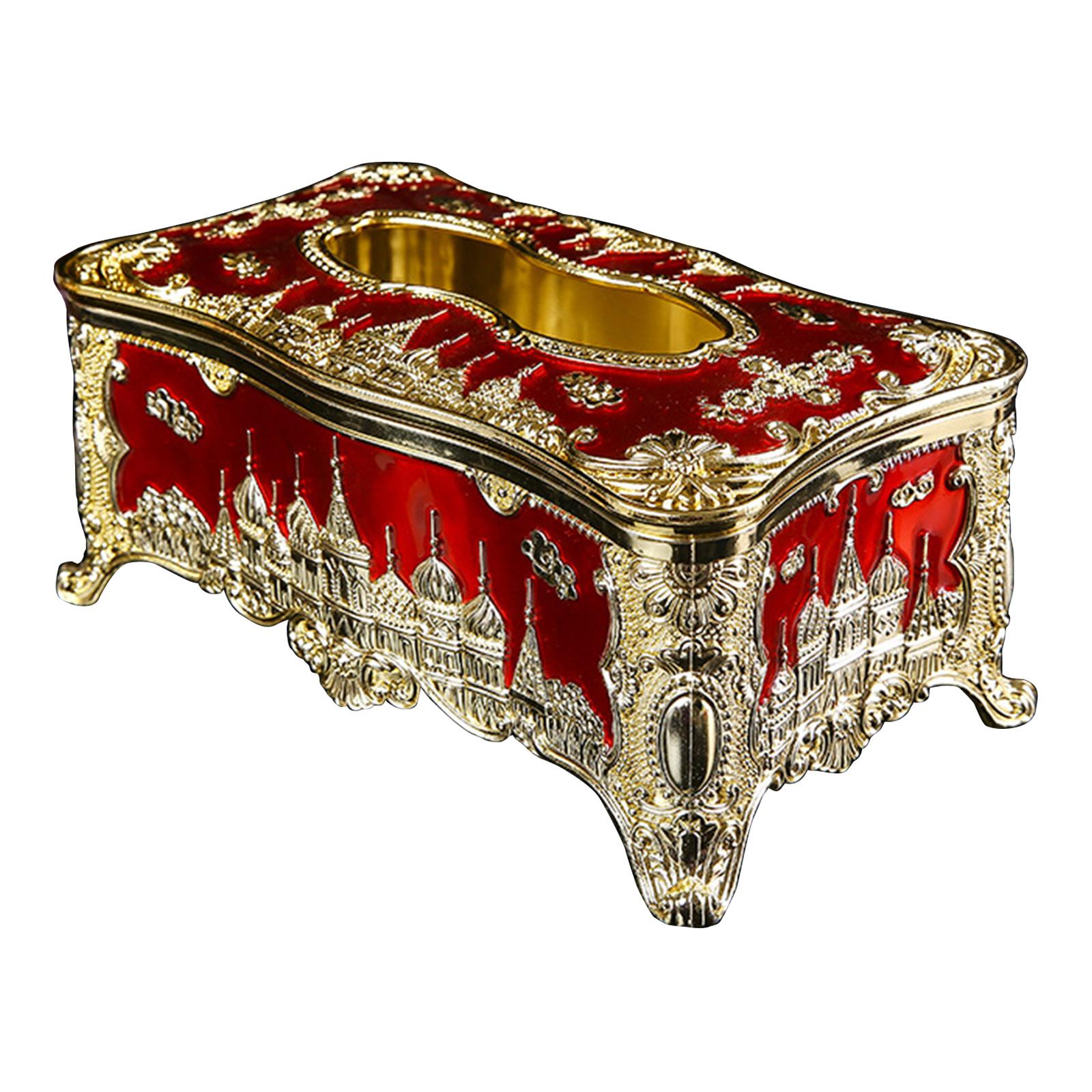 

Прямоугольная коробка для салфеток, роскошный держатель для салфеток, диспенсер для бумаги, элегантный декоративный замок, держатель для косметических салфеток 3