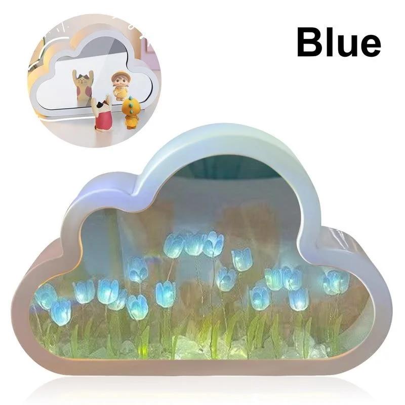 Beautiful Color Ins Night Light Cloud Shape Desktop Decorative Lights Push Button Tulip Flower Sea Lantern Lighting Durable