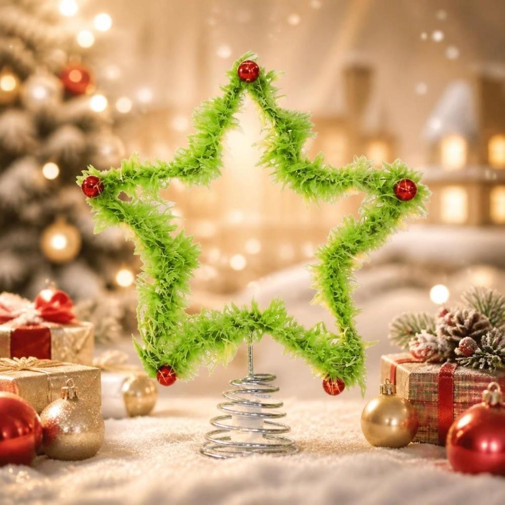 Creative Design Plush Star Decoration Furry Christmas Tree Decorations Home Decor