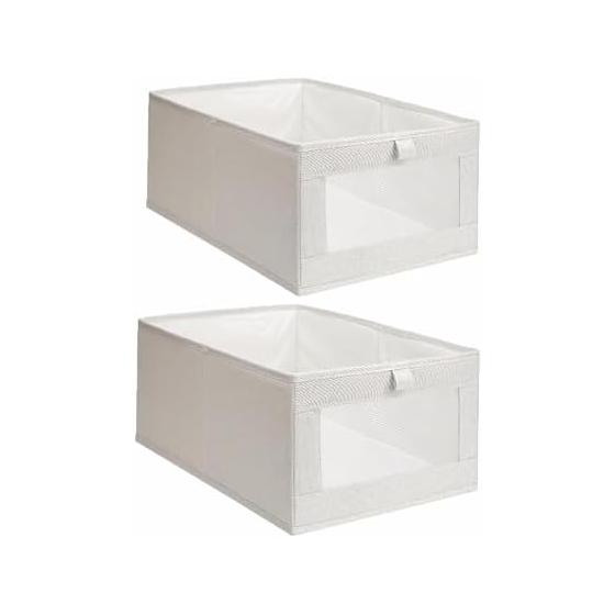 Storage Box, Foldable, Storage Case with Transparent Window, Large Capacity, Clothes Storage, Clothes, Blanket, DVD, Towel, Toy Storage, Car Storage