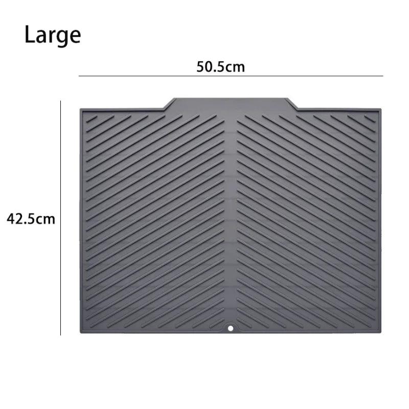 1pcs Collapsible Silicone Drain Pad Drying Mat Non-slip Kitchen Tableware Mat Heat-Resistant Coaster Multi-function Kitchen Tool