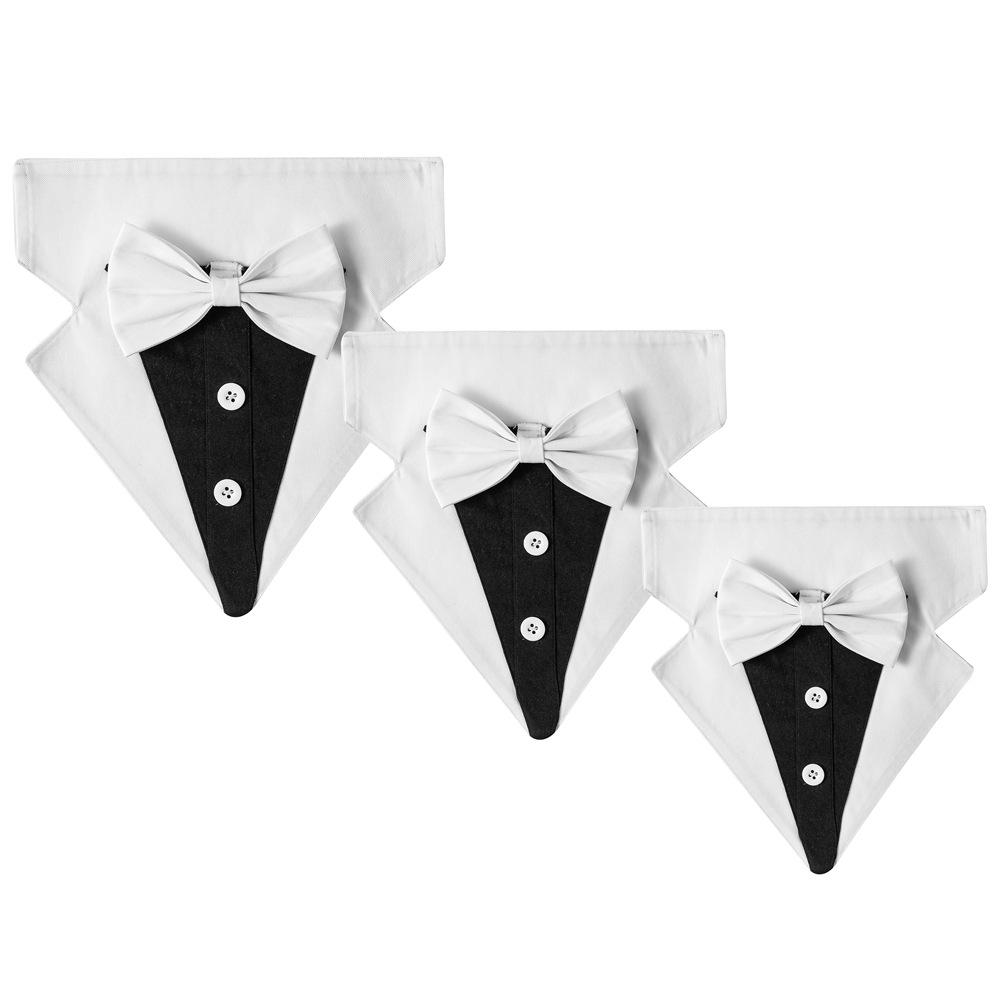Tanpopo Pet Supplies New Designer Luxury Dog Bow Tie Collar Tuxedo Suit Wedding Triangle Scarf Bandana Party Costume Accessories