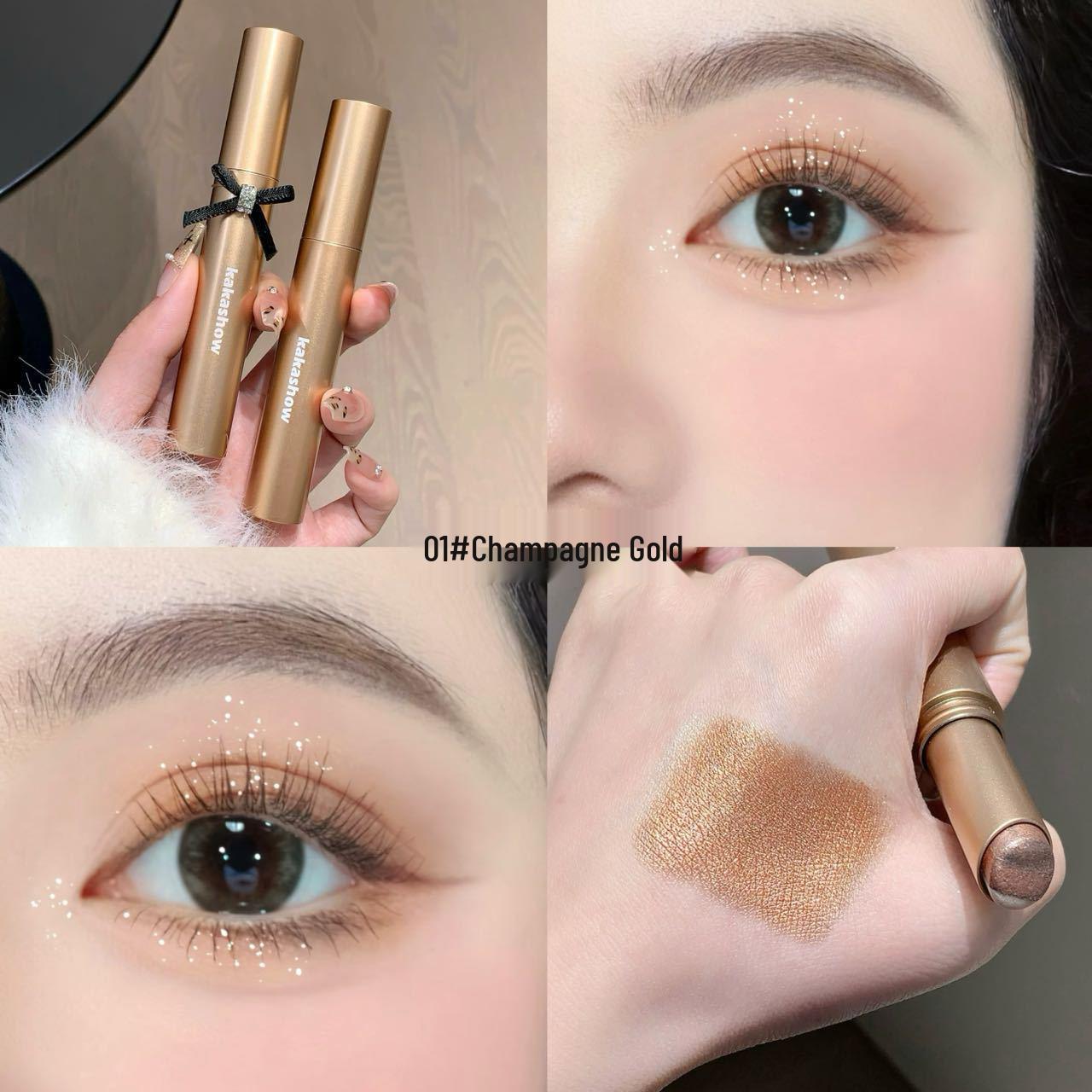 Kakashow Radiant Three-Color Glitter Eyeshadow Stick - Easy Application & Sparkling Finish