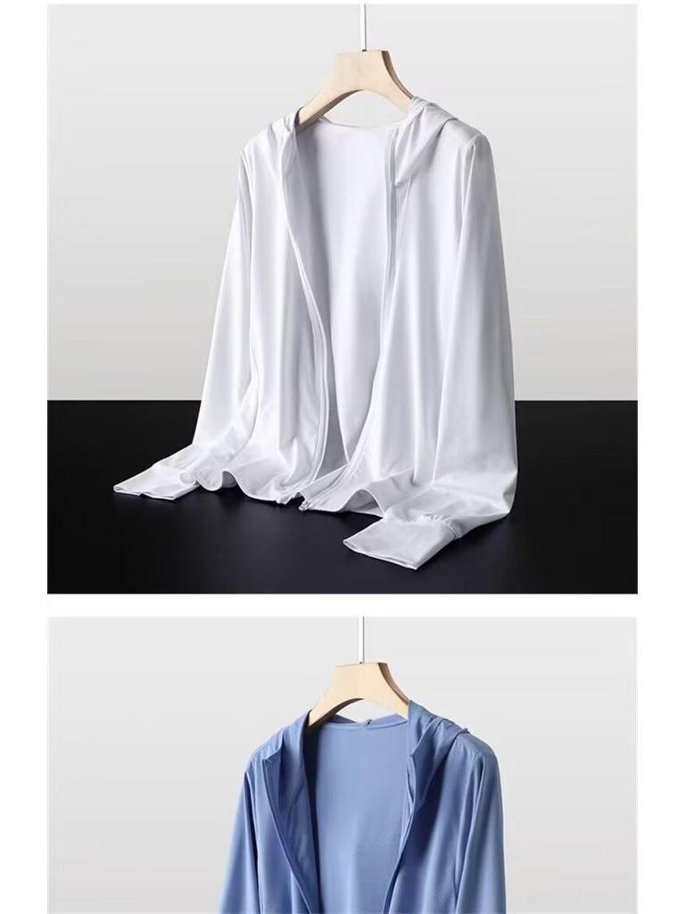 2025 Men's Ice Silk Mesh Summer Sun Protection Jacket, Thin, Loose, Plus Size, Breathable, Outdoor Wear.