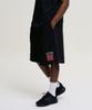 Leijibi Riesen Passform Jersey Übergroße Bermuda-Shorts Shorts Fitnesskleidung Trainingskleidung Fitnesskleidung M Schwarz 2