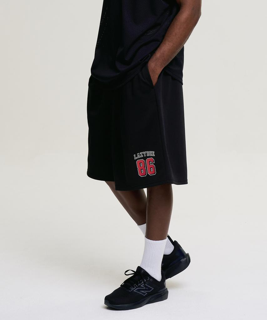 Leijibi Riesen Passform Jersey Übergroße Bermuda-Shorts Shorts Fitnesskleidung Trainingskleidung Fitnesskleidung M Schwarz 2