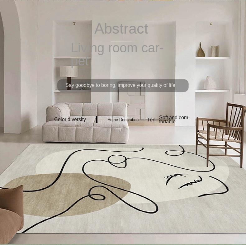 Modern Artistic Crystal Velvet Area Rug – Oversized Stain-Resistant Living Room Carpet, Soft Bedroom Bedside Floor Mat