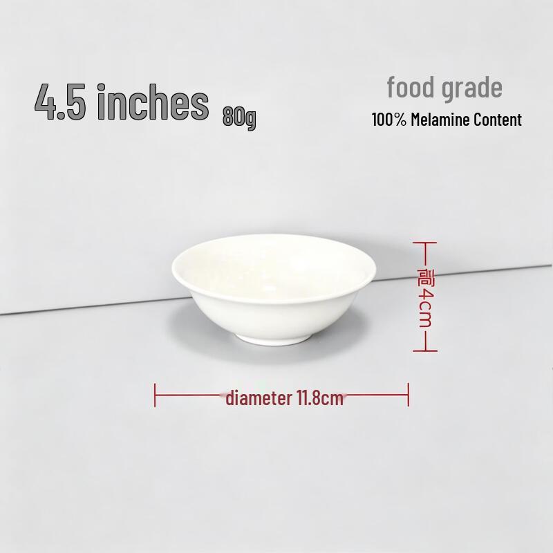 A5 Melamine 4.5-inch White Rice Bowl