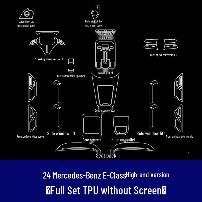 25-Pack Mercedes-Benz E-Class E300L/E260L Navigation Screen Protective Tempered Film