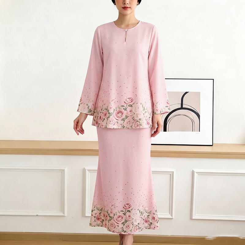 ZANZEA Women 3/4 Sleeve Blouse and Midi Skirts Floral Print Two Piece Suit Sets