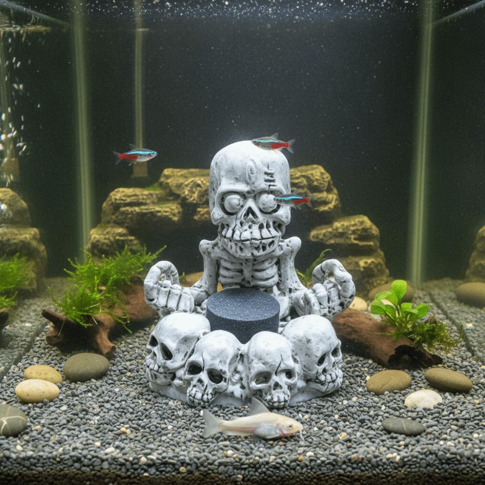 Simulated Fish Tank Skeleton Landscaping Resin Reptile Tank Skeleton Ornament Reptile Hiding Spots