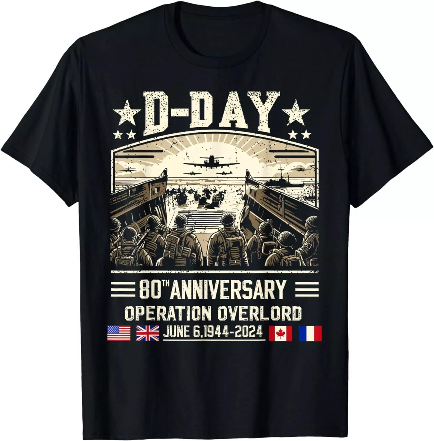 D-Day Dwight D. Eisenhower Quote D-Day 80th anniversary T-Shirt XXL