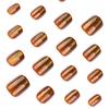 Brown Tones Cat Eye Glitter Short Square False Nails for Autumn & Winter