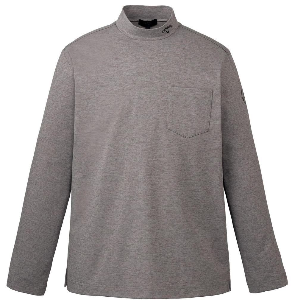 Mercedes-Benz Collection Genuine Callaway Long Sleeve Mock Neck Shirt, Gray, Size L