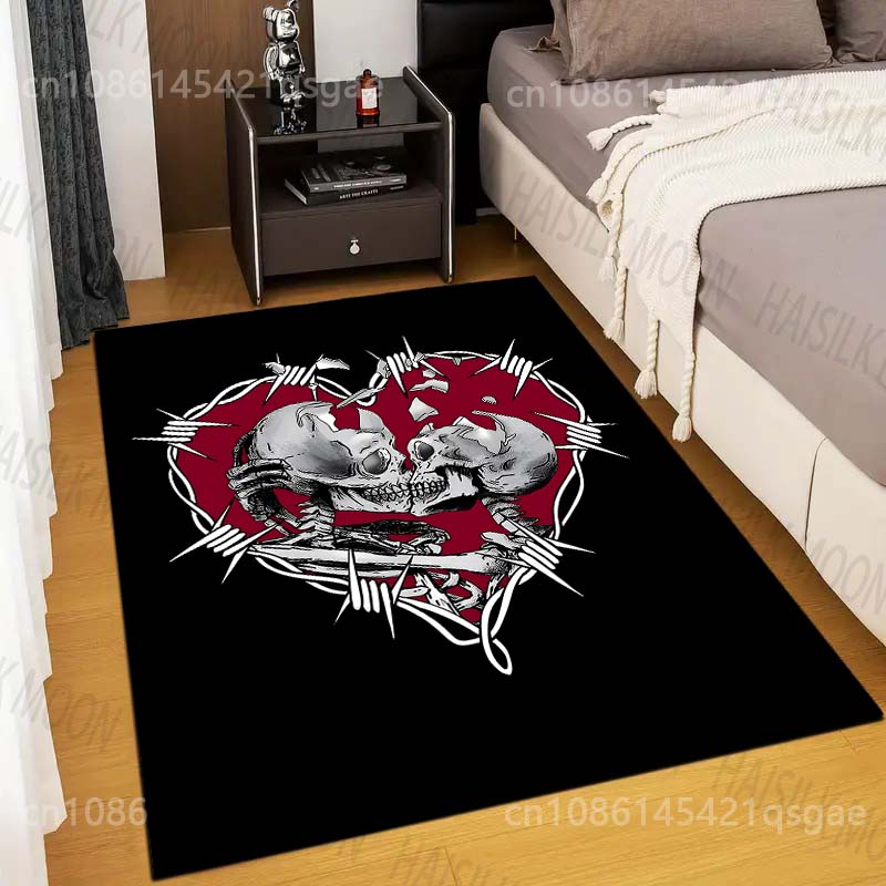 

Thorny Love Skull Carpet for Living Room Bedroom Sofa Home Decor Non-slip Floor Mat Modern Rugs Luxury Gifts 40x60cm