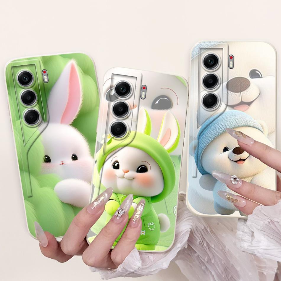 For Tecno Camon 40 Pro 4G Camon40 CM5 CM6 Cute Rabbit Cat Cartoon Phone Case For Camon 40 40Pro 4G Soft Silicone Cases Bumpers