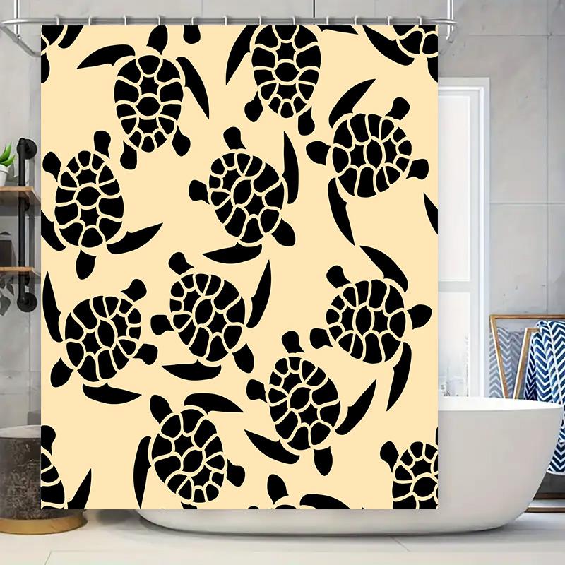 Seascape Turtle Pattern Shower Curtain Waterproof Fabric Decorative Liner for Bathrooms In Multiple Sizes