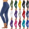 Leggings femininas de cintura baixa e ajuste fino de nove pontos, calças casuais de ioga com elevação do quadril