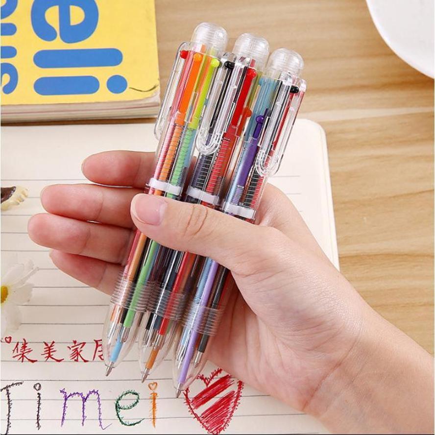 10 Pcs Ballpoint Pen Office Stationery Colored Oil Pen Creative Multi-color Press Ballpoint Pen Student Prize Ballpoint Pen