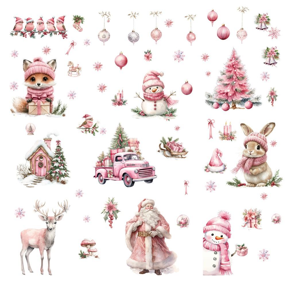 Christmas Tree Santa Claus Glass Mirror Stickers Removable Wall Sticker Christmas Window Stickers