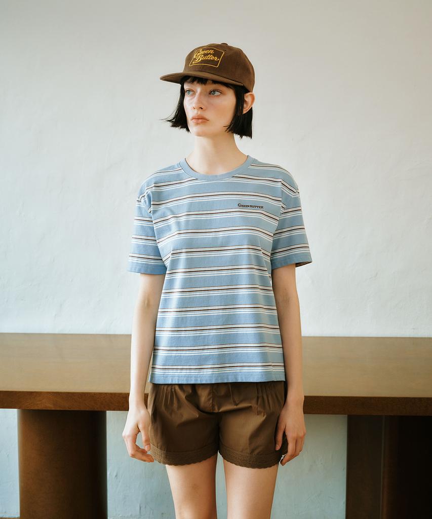 GREENBUTTER Cotton Stripe Tee (Indie Blue)