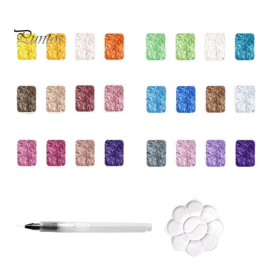 

24/36/48/60 шт./набір змінних акварельних фарб, металева палітра лісового живопису, портативна коробка з однотонною фарбою з блискітками, діти, дорослі, художники-початківці E