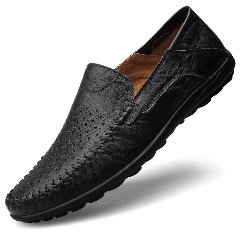 Men's Leather Shoes, Made of Genuine Leather, Summer Breathable Soft Leather Cover, Business Casual Leather Shoes, Bean Shoes, Men's Shoes