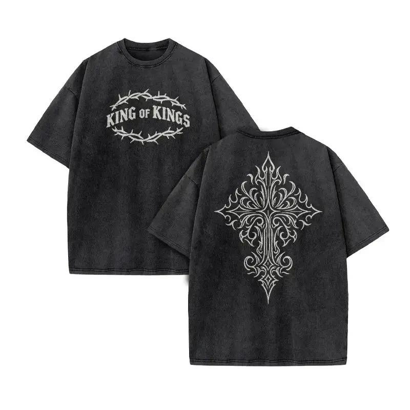 Christian Unisex Women Washed Graphic Print T Shirt Version Casual T Shirt Cotton Christian Vintage T Shirt Harajuku Style