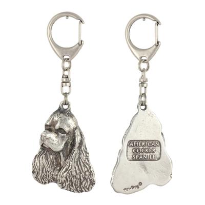 Clumber Spaniel - Silver-plated Key Ring with Dog, Handbag Decoration, Backpack Pendant by Brand
