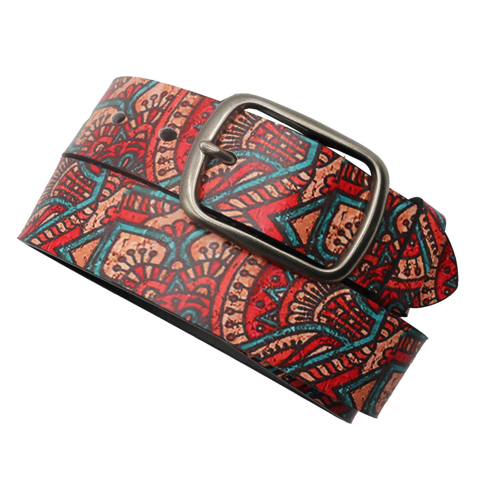 

Ремень с рисунком из искусственной кожи, оригинальный дизайн, аксессуары для джинсов, ремень с пряжкой в стиле хип-хоп, панк 125cm красный