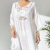 Hollow Out Swimsuit Cover Up Dress Loose Beachwear Shirt Fashion Summer Sunscreen Smock  for Women