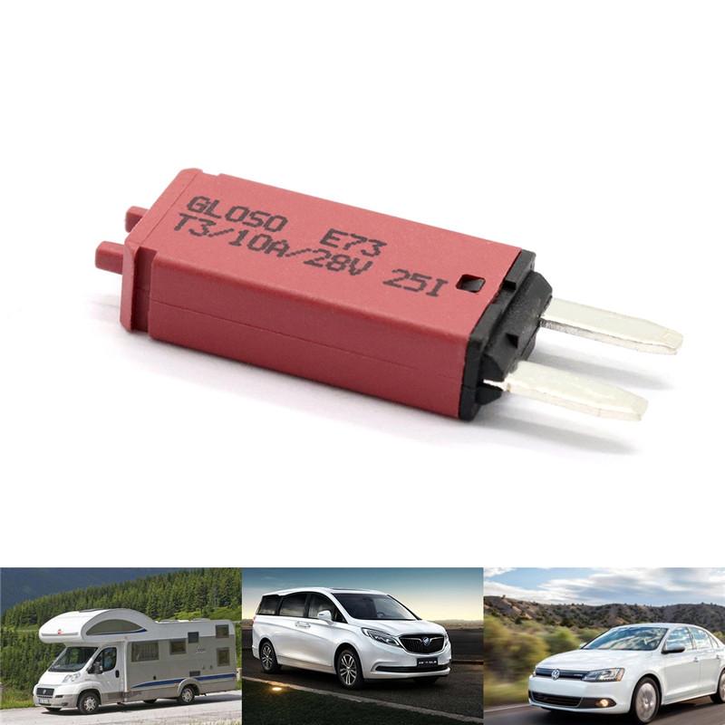 Resettable Fuse Manually Resettable 10A Mini Fuses 12/24V Automotive Fuses Motorcycle Boat Micro Fuse Car Accessories