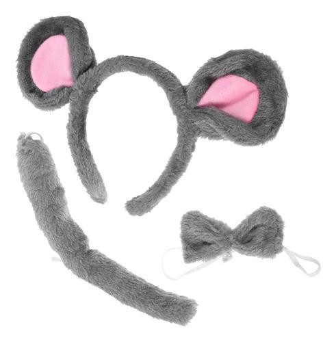 1 Set Mouse Costume Headband With Mouse Ears And Bow Tie A