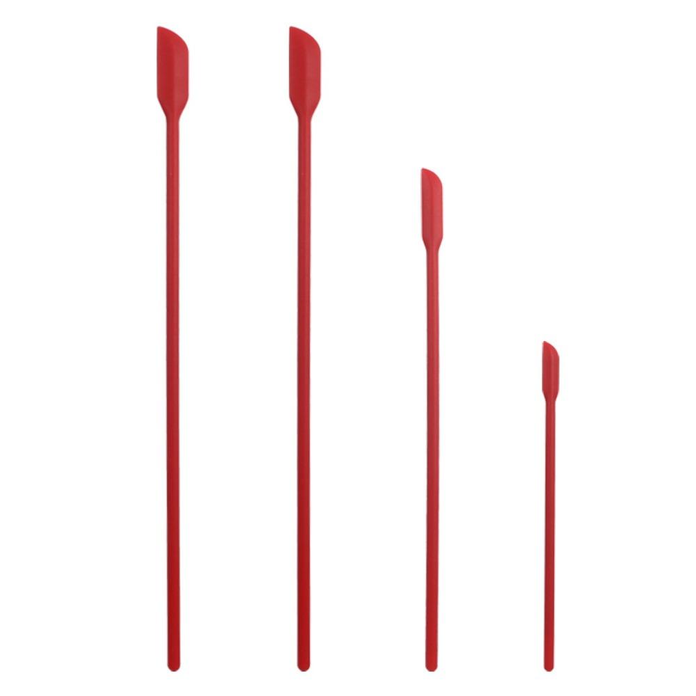 4Pcs/Set Heat-resistant Mini Silicone Spatula Set Safe Easy To Clean Rubber Spatula Long Handle Food Grade Jam Bottle Scraper
