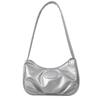 Borsa a Spalla da Donna Argentata con Materiale PU Pieghettato per Uso Quotidiano Casual