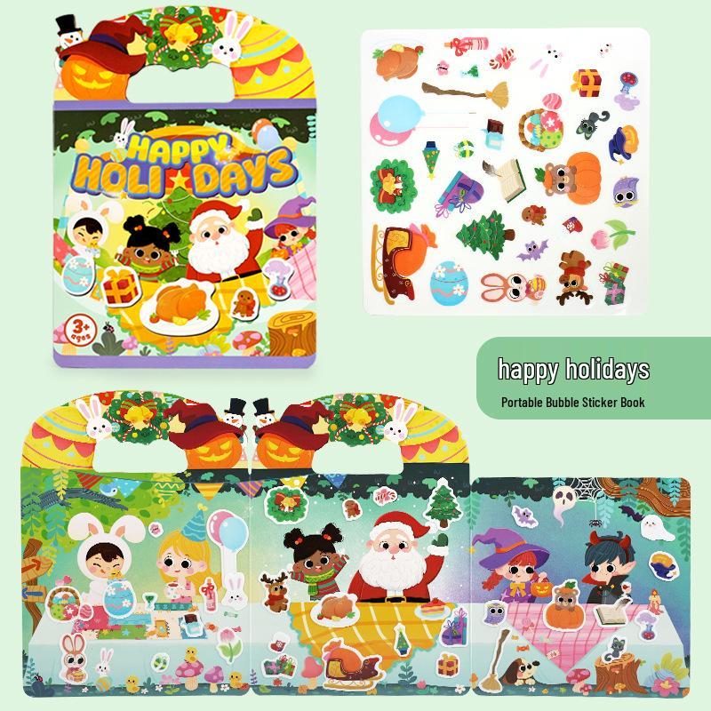 Reusable Kids Sticker Book for Concentration and Quiet Play (Ages 3+)