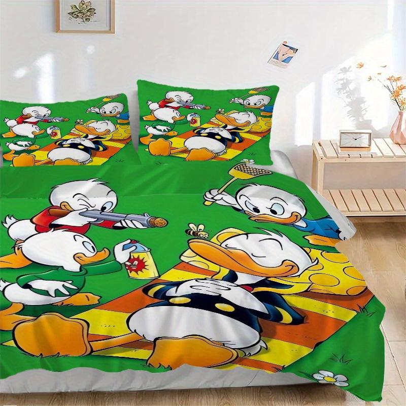3pcs Duck Family Picnic Bedding Set Includes 1 Quilt Cover and 2 Pillowcases, Comfortable S038