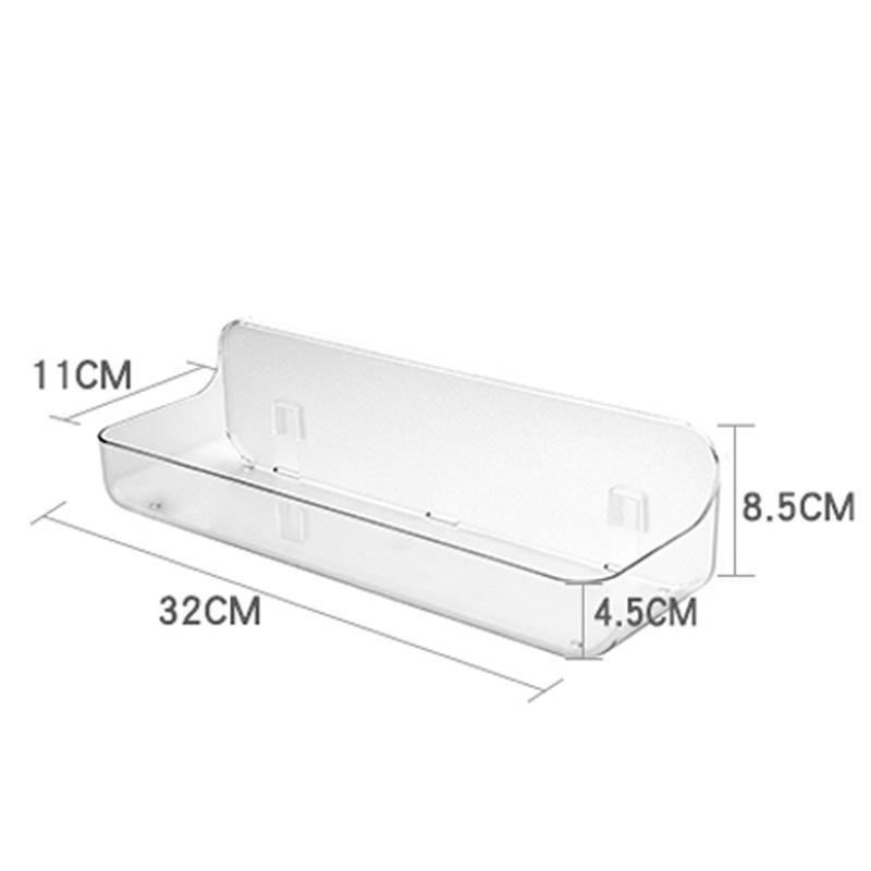 Transparent Bathroom Shelf Simple Cosmetic Organizer Shower Shampoo Holder Wall Mounted Floating Shelf Wc Toilet Accessories