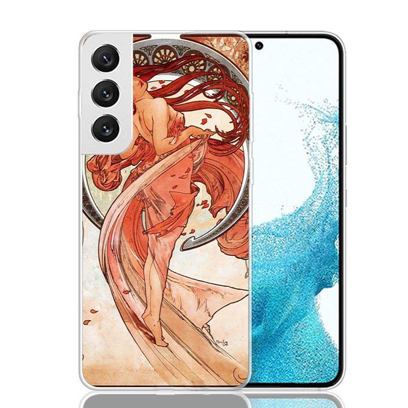 Alfons Mucha Primavera Case Phone Cover for Samsung Galaxy S24 S25 Ultra S23 Plus S22 + S21 S20 FE S10 S25Plus Trend Fundas S24