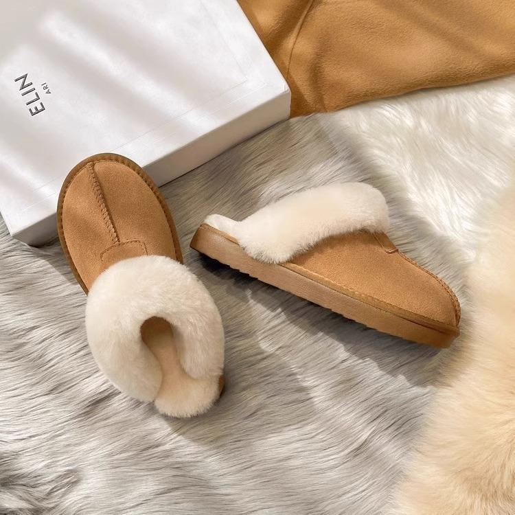 Mao Mao Taschenkopf Halbschuhe Damen Winter 2025 neue Samt-Baumwollschuhe Pelzintegrierte Schneestiefel