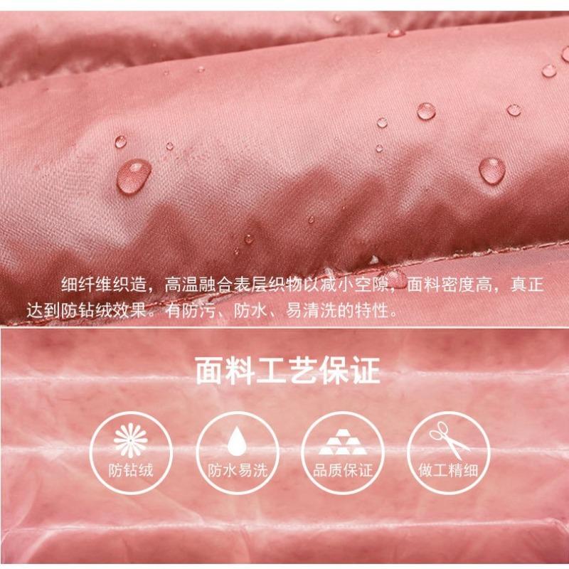 Women's new 90-fleece solid-color women's clothing round neck V-neck simple long-sleeved down jacket