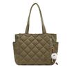 Tote bag new large-capacity autumn and winter versatile diamond casual and lightweight shoulder handbag
