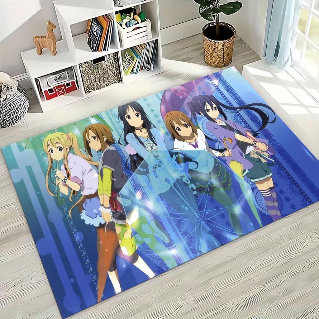 Anime K-ON Kawaii Girl Hirasawa Yui Music Cartoon Rug for Bedroom Living Room Sofa Home Doormat Decor,Kids Non-slip Floor Mat