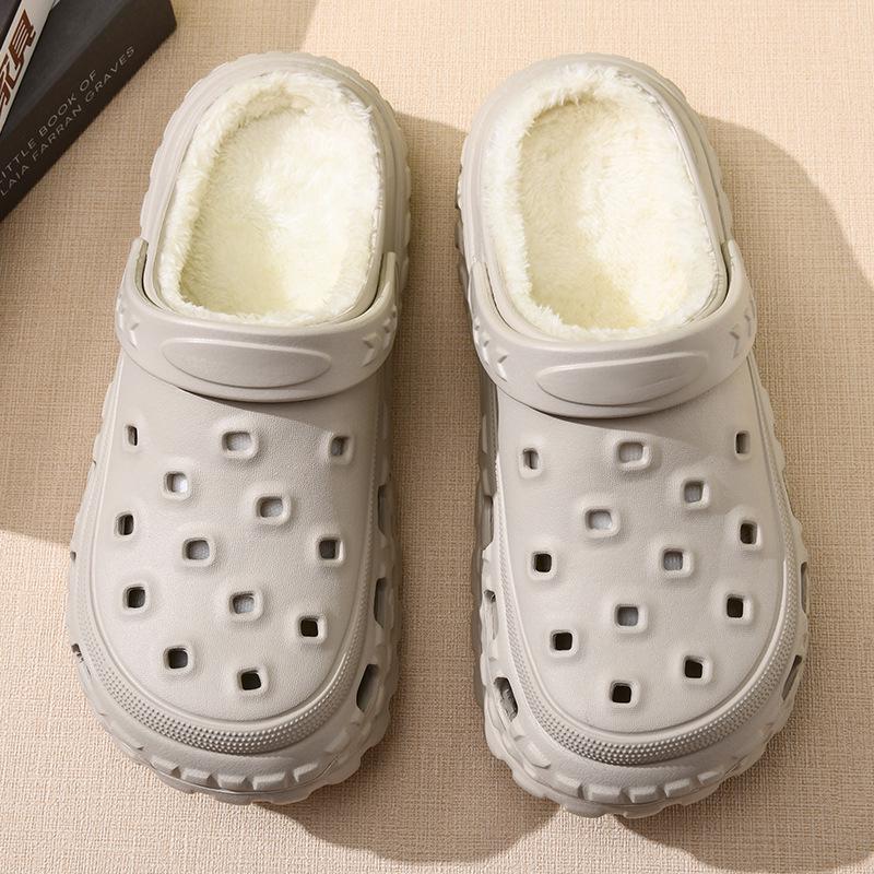 Damen Winter Samt Warme Mehrfarbige Clogs - Lässige Geschlossene Hausschuhe, Konvertierbares Zwei-Wege-Design