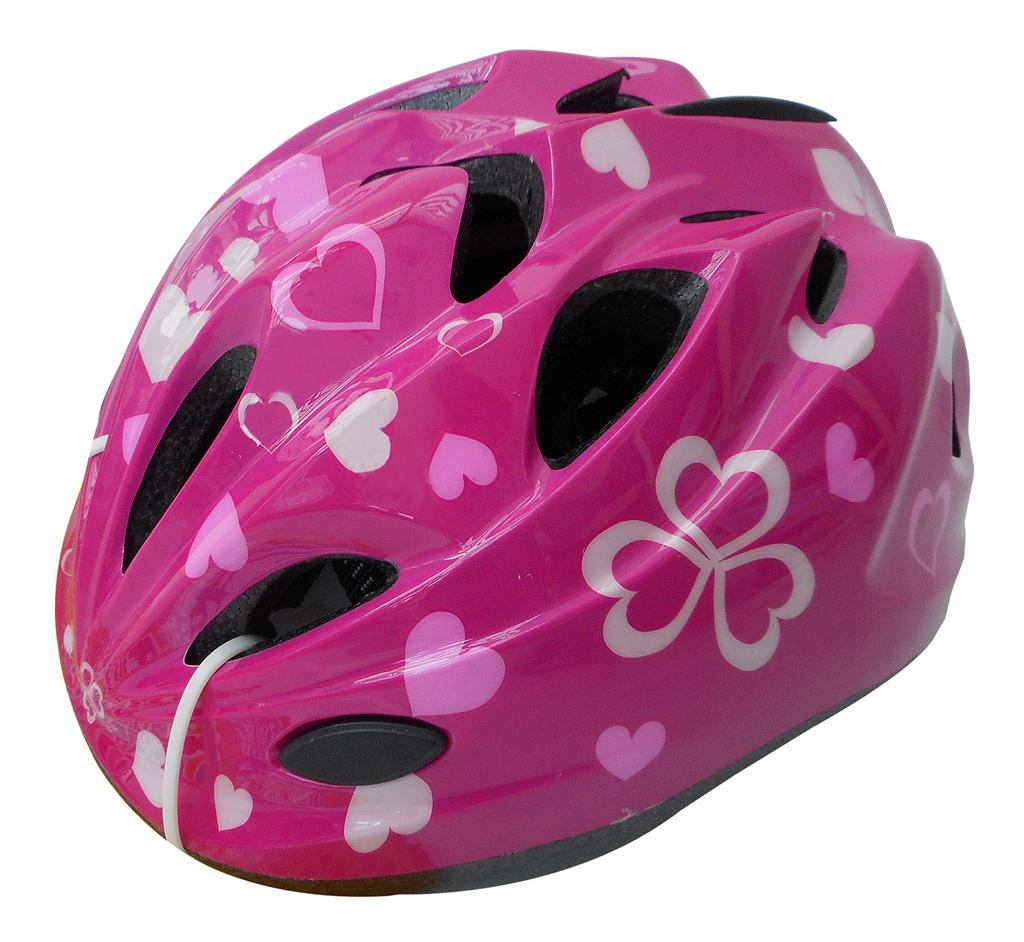 SAGISAKA Cyklistická helma pro děti a batolata Standardní model 46401 Srdce růžová 48-52cm