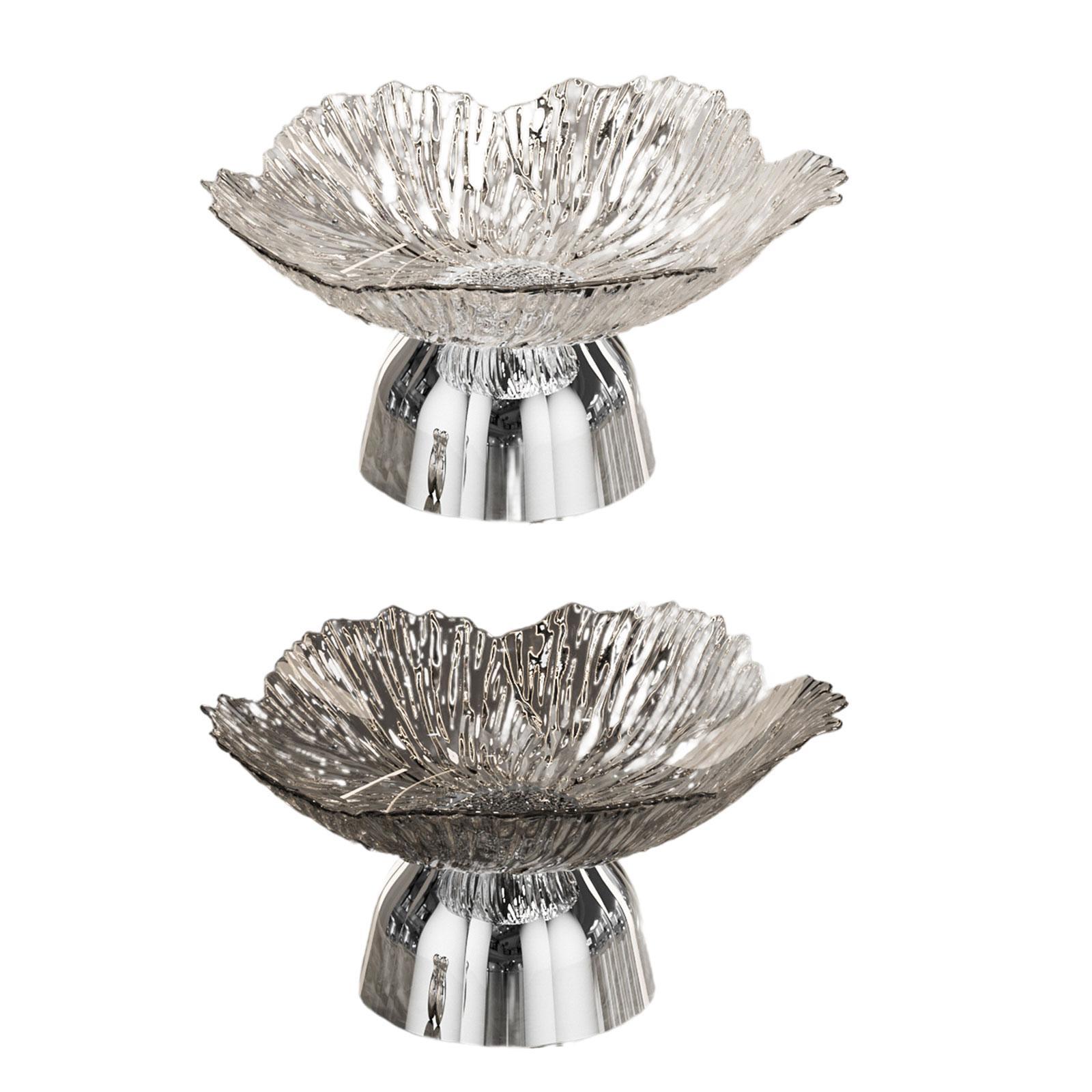Pedestal Bowl Decor Stylish Serving Tray Fruit Plate Vegetable Holder for Dinning Room Party Wedding Kitchen Table Centerpiece colore grigio